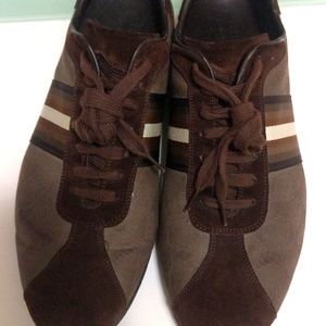 Gucci brown suede and canvas size 8 1/2 sneakers